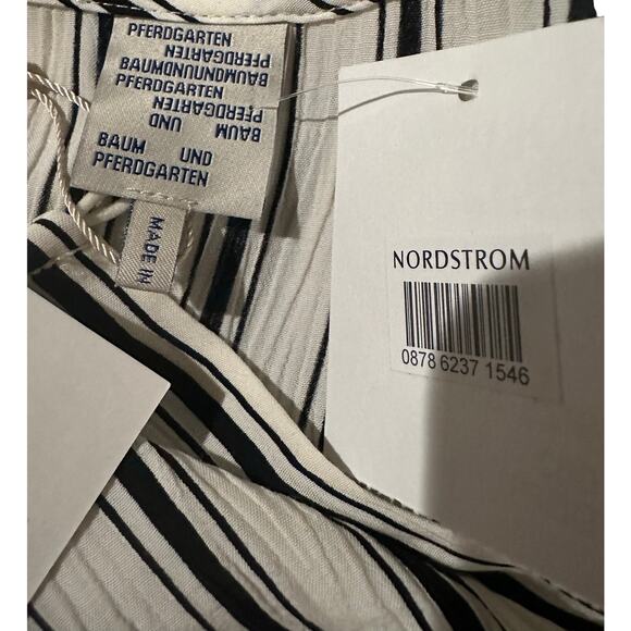 Baum und Pferdgarten Alona Striped Crepon Dress -Black/White - Sz 38 (SZ 8 US) - Picture 11 of 14